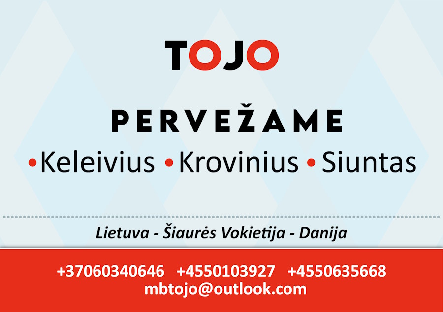 Lietuva - Danija - Lietuva. Kroviniai, siuntos