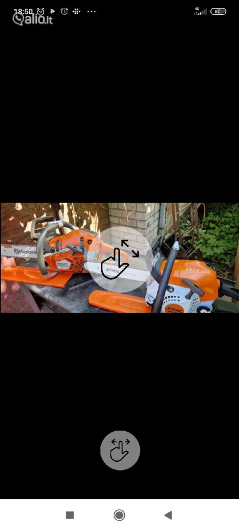 Fyrminiai benzininniai pjuklai "Stihl." ir kiti su garantija
