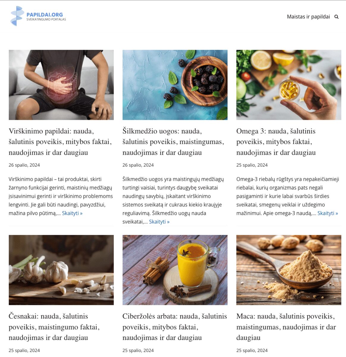 Papildai.org - Papildai, maistas ir kiti sveikatingumo dalykai kurie aktualūs žmonėms