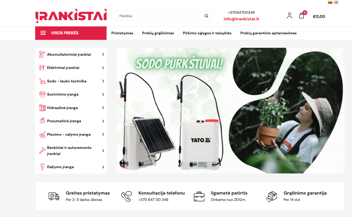 Irankistai.lt - Darbo įrankiai - Sodo technika - Suvirinimo įranga ir kita įranga