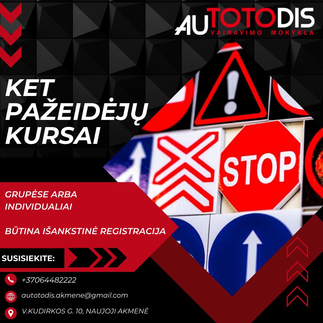 KET pažeidėjų kursai