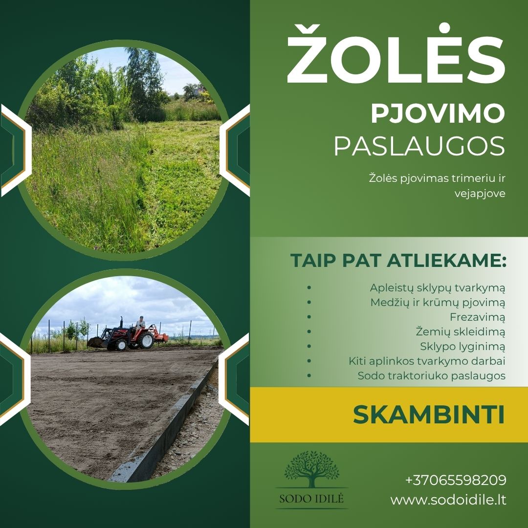 Žolės pjovimas, gerbūvio darbai