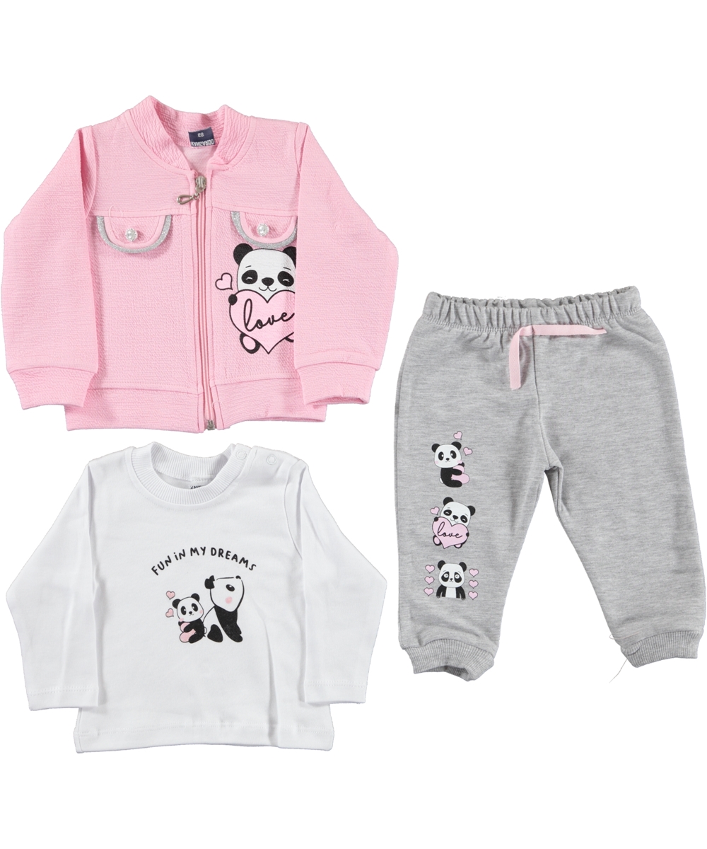 3 dalių kostiumėlis Pandos Pink
