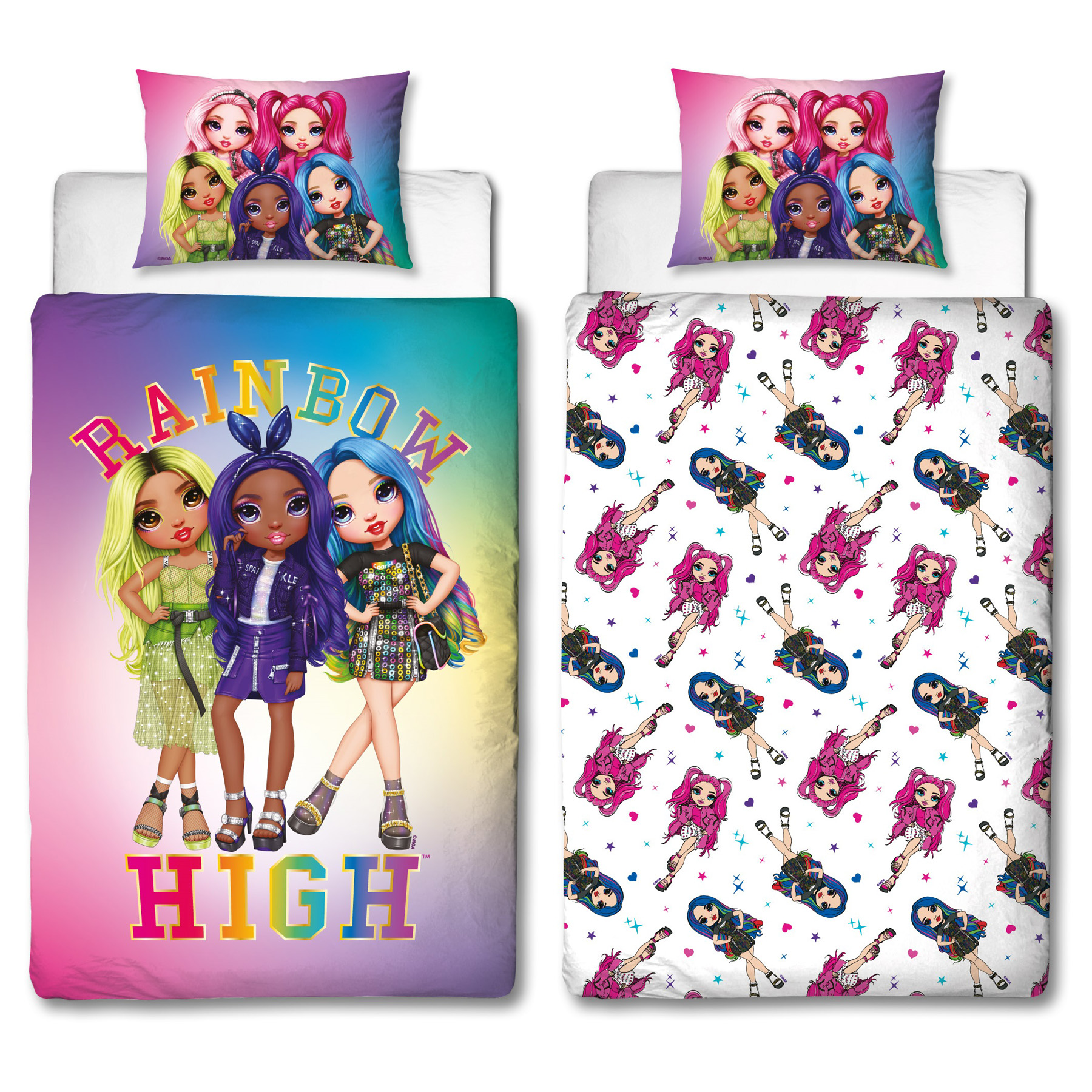 Prekės pavadinimas: Patalynės komplektas Rainbow High Trio