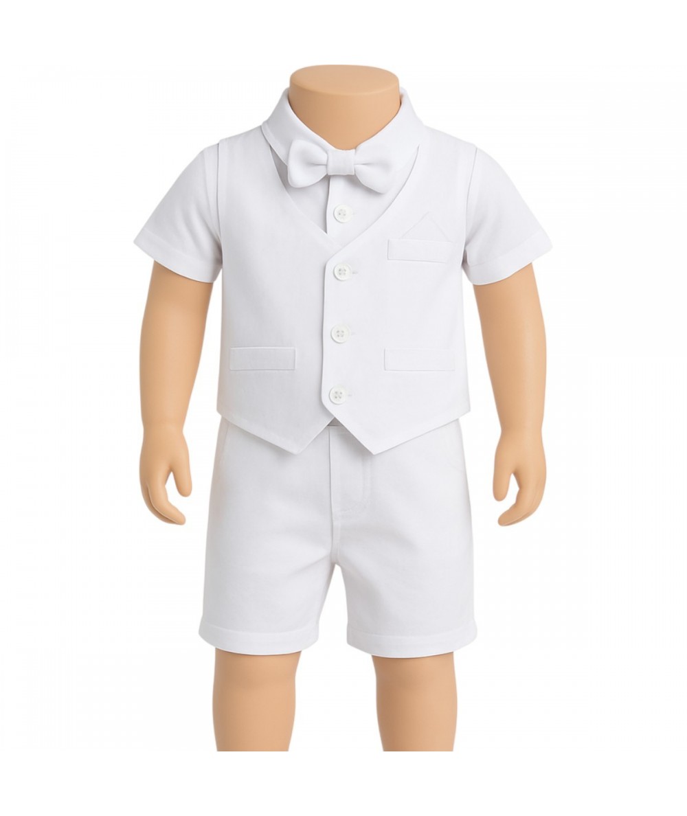 Tom Kids 4 dalių baltas krikštynų kostiumėlis